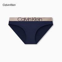 卡尔文·克莱恩 Calvin Klein 内衣女士光泽ck提花细滑比基尼三角内裤女QF6257AD DYC 孔雀蓝 XS