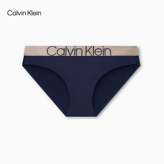 Calvin Klein 卡尔文·克莱恩 内衣女士光泽ck提花细滑比基尼三角内裤女QF6257AD DYC 孔雀蓝 S