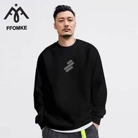 FFOMKE秋冬季含棉重磅卫衣潮牌圆领上衣长袖加绒加厚宽松休闲男装
