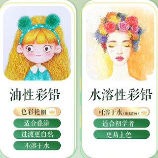 晨光彩色铅笔彩铅 小画画48色油性水溶性彩色铅笔 24色手绘涂色笔 可擦绘画儿童 36色12色美术生