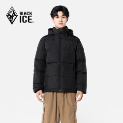 黑冰 24户外650蓬鸭绒男款加厚防风保暖羽绒服D FAF8905 黑色 XL