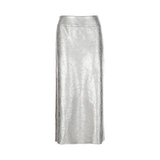ZARA【时尚派对风】欧美时髦复古风亮闪半身开叉直筒中长裙
