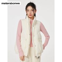 美特斯邦威纯色立领羽绒马甲女保暖简约经典百搭上衣