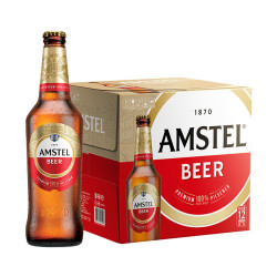 AMSTEL 红爵 啤酒460ml*12瓶全麦酿造啤酒整箱