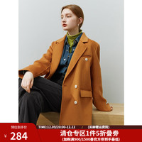 范思蓝恩22F4092新款西装式双面呢大衣秋冬保暖短外套