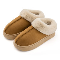 名创优品2024MINISO秋冬高级感毛茸茸室内居家女士保暖厚拖鞋