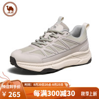 骆驼牌男鞋休闲百搭户外鞋轻便跑步网面透气运动鞋P14A547601米灰43