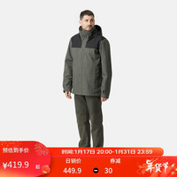迪卡侬冲锋衣防风防水可拆卸三合一夹克户外保暖登山服男款4921674 【爸爸款】-卡其绿 XL