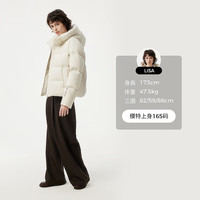 坦博尔2024年面包羽绒服女短款连帽简约时髦休闲百搭外套TBF330332D 开心果色 165/88A