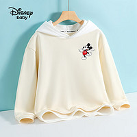 Disney baby 迪士尼童装男女童连帽卫衣儿童衣服中小童秋季 米色 130