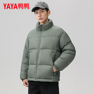 鸭鸭（YAYA）佟丽娅同款羽绒服男士短款2024冬季时尚保暖休闲面包服外套 山脉绿色 185/100A(XXL)