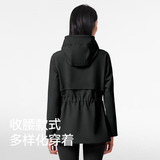 伯希和（Pelliot）户外软壳衣女防风保暖外套登山服秋冬季收腰运动夹克12330602黑2X 曜石黑 XXL