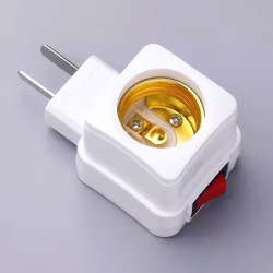 方形E27带开关螺口插座壁式灯头螺口开关插座-1个