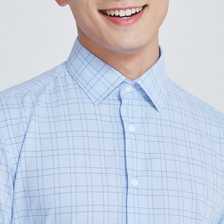 雅戈尔（YOUNGOR）长袖衬衫男格纹DP免烫衬衫全棉舒适透气平整抗皱商场同款