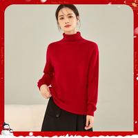 【保暖亲肤】春竹 SPRING BAMBOO羊绒衫基础百搭女士翻领气质针织毛衣女