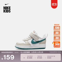 耐克(NIKE)男女童COURT婴童运动鞋冬季板鞋宝宝低帮皮面BQ5453 017幻影灰白/亮杉木绿/白色 21码