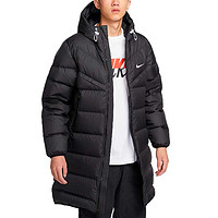 NIKE 耐克 滔搏NIKE耐克男子WINDRUNNER羽绒服中长款黑外套HQ4185-010