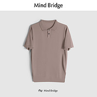 Mind Bridge 莱赛尔针织POLO衫纯色轻熟复古通勤基础T恤男短袖美式