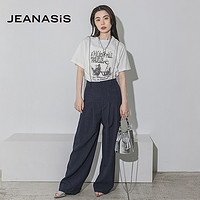 JEANASiS 休闲裤女2024夏季新款时尚纯色日系通勤阔腿裤121270