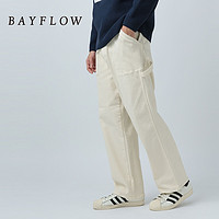 BAYFLOW牛仔裤男2024秋冬季潮流休闲宽松纯色通勤直筒裤991750