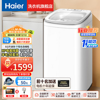 Haier 海尔 迷你洗衣机小型波轮5公斤DD直驱变频母婴儿童内衣婴儿除菌桶自洁免清洗一级能效