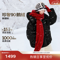伊芙丽（eifini）【黑天鹅系列】伊芙丽鹅绒三防环保廓形连帽羽绒服女2024冬装新款  170/92A/XL 155斤以上