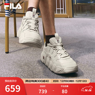 FILA 斐乐 可颂面包鞋运动鞋男2023冬休闲鞋老爹鞋 燕麦色-OM 41