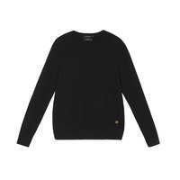 网易严选%baby羊绒衫女秋冬内搭保暖半高领舒适毛衣针织打底衫 L 圆领-墨黑色