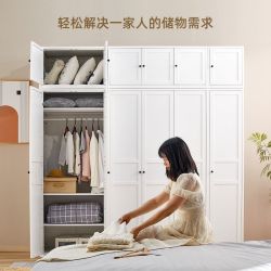 傅悦 加厚铁艺衣柜无甲醛家用卧室储物奶油风欧式收纳衣橱柜儿童衣柜