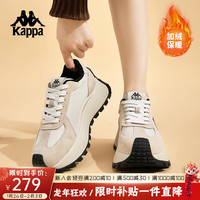 KAPPA卡帕女鞋加绒运动鞋2023冬季新款加绒休闲棉鞋增高厚底老爹鞋子女
