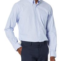 Brooks Brothers 布克兄弟 男式 纽扣衬衫 星期五运动衬衫 领口设计 长袖 常规版型 Light Blue Small
