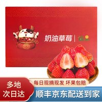 愉果(yuguo)大凉山奶油草莓 生鲜新鲜水果草莓礼盒整箱 凉山牛奶草莓4盒礼盒装单果12g+
