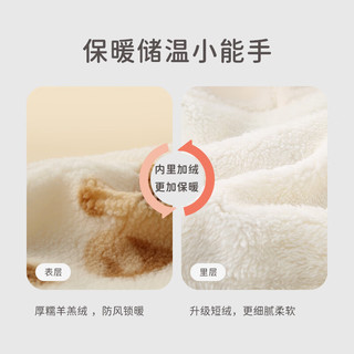 JELLYBABY女童外套冬装儿童加绒冬季加厚衣服男宝宝棉服冬一岁男童棉衣冬款 米白 80CM