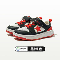 拜尔医生儿童板鞋秋冬季儿童运动鞋女小童鞋男童宝宝学步鞋机能鞋 黑/红 29码