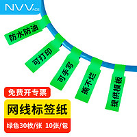 NVV 网线标签贴纸 A4网络布线不干胶贴纸 通信机房线缆标签打印纸 P型分类贴手写/激光打印BQ-P10绿300枚