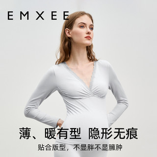 嫚熙哺乳衣产后秋冬保暖内衣套装月子服产妇打底喂奶内搭上衣