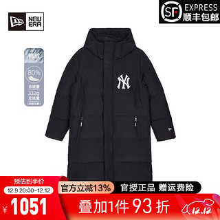  ERA纽亦华男女款MLB系列保暖连帽NY中长款休闲羽绒服12877419 12877419 S 165/80A