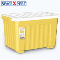 空间专家 SPACEXPERT带轮塑料收纳箱特大号储物箱学生书箱儿童玩具整理搬家打包周转箱 【实测盛水容积】单只装