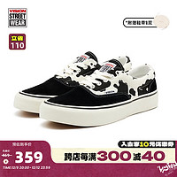 Vision Street Wear Trainers plus黑白奶牛纹低帮翻毛皮拼帆布潮流休闲板鞋 满印 38