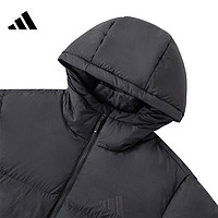 adidas 阿迪达斯 男子户外保暖连帽时尚休闲厚羽绒服夹克-短JV6187