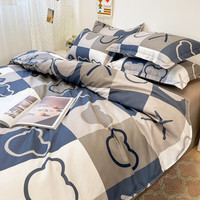 文貴人被套单件四套件可裸睡机洗单人被罩宿舍1.5米磨毛被子套家用 潮流派 220*240cm单被套