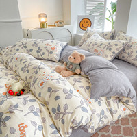 文貴人被套单件四套件可裸睡机洗单人被罩宿舍1.5米磨毛被子套家用 菲菲兔 150*200cm单被套