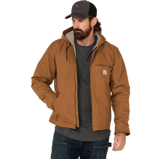 carhartt 卡哈特 男式休闲版型水洗鸭羊羊绒衬里夹克 连帽