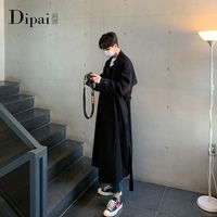 风衣男中长款英伦风秋冬季双排扣男士潮流韩版宽松过膝大衣外套男