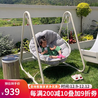 紫叶(ziye)阳台吊椅家用单人摇篮椅室内秋千摇椅客厅少女卧室吊篮 凯茜秋千-配坐垫【三色可选】