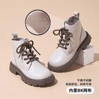 儿童英伦风马丁靴24年秋冬女童时装鞋短筒靴百搭皮靴切尔西靴