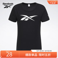 Reebok锐步官方女子TEE经典纯色LOGO圆领经典运动休闲短袖T恤 GV5523-