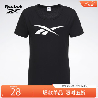 Reebok锐步官方女子TEE经典纯色LOGO圆领经典运动休闲短袖T恤 GV5523-