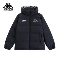 Kappa卡帕背靠背保暖羽绒服男2024冬季连帽防寒服外套男款潮 黑色-990 L