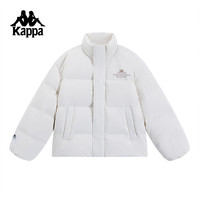 Kappa卡帕背靠背羽绒服外套女款2024冬季运动保暖防寒服女潮 白色-0114 L